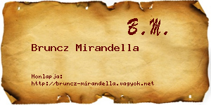 Bruncz Mirandella névjegykártya
